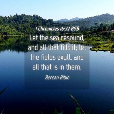 Picture 04 - 1 Chronicles 16:32 BSB - Let the sea resound, and all that fills it; let - Bible Verse Picture