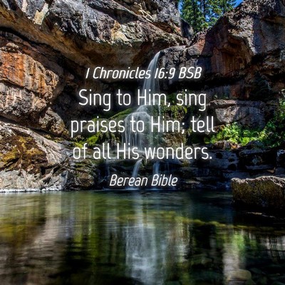 Picture 04 - 1 Chronicles 16:9 BSB - Sing to Him, sing praises to Him; tell of all His - Bible Verse Picture