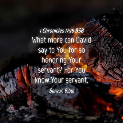 Picture 04 - 1 Chronicles 17:18 BSB - What more can David say to You for so honoring - Bible Verse Picture