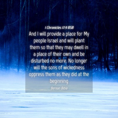 Picture 04 - 1 Chronicles 17:9 BSB - And I will provide a place for My people Israel - Bible Verse Picture