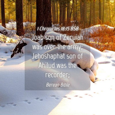 Picture 04 - 1 Chronicles 18:15 BSB - Joab son of Zeruiah was over the army; - Bible Verse Picture