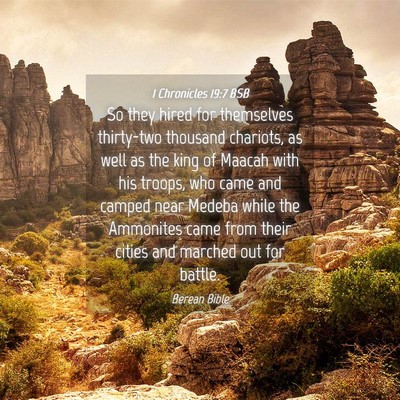 Picture 04 - 1 Chronicles 19:7 BSB - So they hired for themselves thirty-two thousand - Bible Verse Picture
