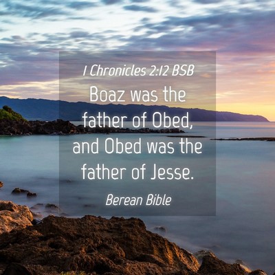 Picture 04 - 1 Chronicles 2:12 BSB - Boaz was the father of Obed, and Obed was the - Bible Verse Picture