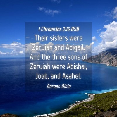 Picture 04 - 1 Chronicles 2:16 BSB - Their sisters were Zeruiah and Abigail. And the - Bible Verse Picture
