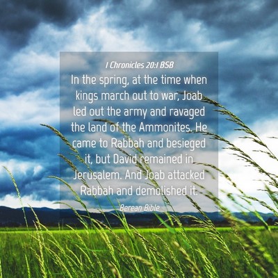 Picture 04 - 1 Chronicles 20:1 BSB - In the spring, at the time when kings march out - Bible Verse Picture
