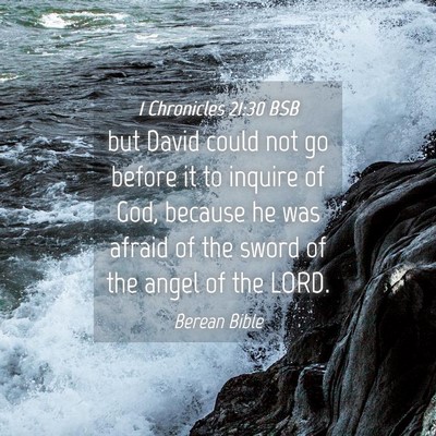 Picture 04 - 1 Chronicles 21:30 BSB - but David could not go before it to inquire of - Bible Verse Picture
