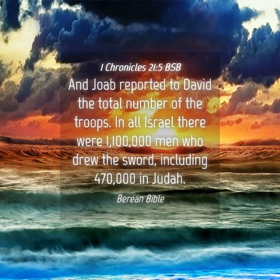 Picture 04 - 1 Chronicles 21:5 BSB - And Joab reported to David the total number of - Bible Verse Picture