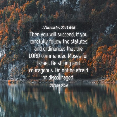 Picture 04 - 1 Chronicles 22:13 BSB - Then you will succeed, if you carefully follow - Bible Verse Picture