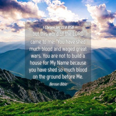 Picture 04 - 1 Chronicles 22:8 BSB - but this word of the LORD came to me: ‘You have - Bible Verse Picture