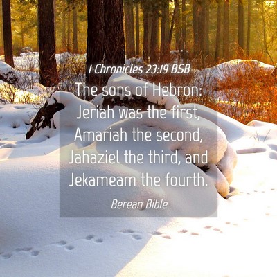 Picture 04 - 1 Chronicles 23:19 BSB - The sons of Hebron: Jeriah was the first, Amariah - Bible Verse Picture