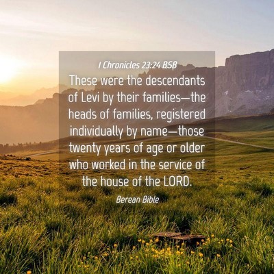 Picture 04 - 1 Chronicles 23:24 BSB - These were the descendants of Levi by their - Bible Verse Picture