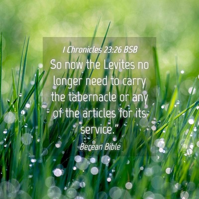 Picture 04 - 1 Chronicles 23:26 BSB - So now the Levites no longer need to carry the - Bible Verse Picture