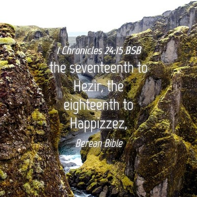 Picture 04 - 1 Chronicles 24:15 BSB - the seventeenth to Hezir, the eighteenth to - Bible Verse Picture