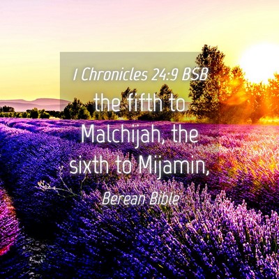 Picture 04 - 1 Chronicles 24:9 BSB - the fifth to Malchijah, the sixth to - Bible Verse Picture