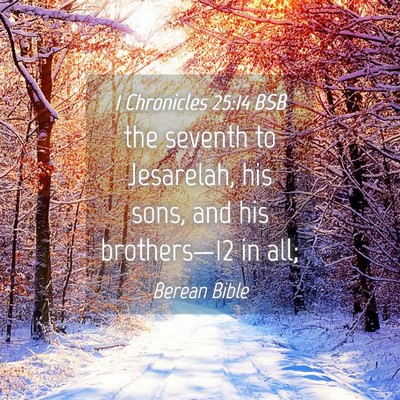 Picture 04 - 1 Chronicles 25:14 BSB - the seventh to Jesarelah, his sons, and his - Bible Verse Picture