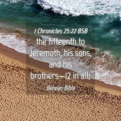 Picture 04 - 1 Chronicles 25:22 BSB - the fifteenth to Jeremoth, his sons, and his - Bible Verse Picture
