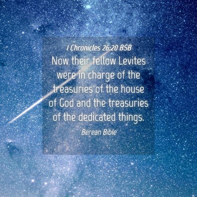 Picture 04 - 1 Chronicles 26:20 BSB - Now their fellow Levites were in charge of the - Bible Verse Picture