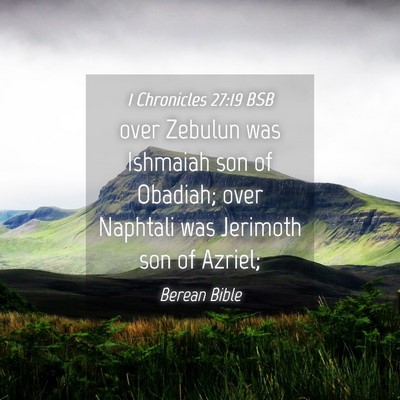 Picture 04 - 1 Chronicles 27:19 BSB - over Zebulun was Ishmaiah son of Obadiah; over - Bible Verse Picture
