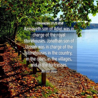 Picture 04 - 1 Chronicles 27:25 BSB - Azmaveth son of Adiel was in charge of the royal - Bible Verse Picture