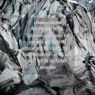 Picture 04 - 1 Chronicles 28:6 BSB - And He said to me, ‘Solomon your son is the one - Bible Verse Picture