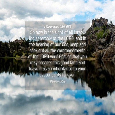 Picture 04 - 1 Chronicles 28:8 BSB - So now in the sight of all Israel, the assembly - Bible Verse Picture
