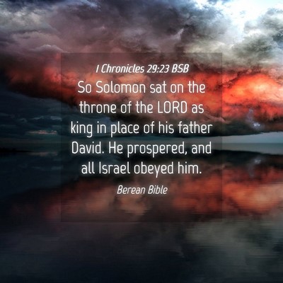 Picture 04 - 1 Chronicles 29:23 BSB - So Solomon sat on the throne of the LORD as king - Bible Verse Picture