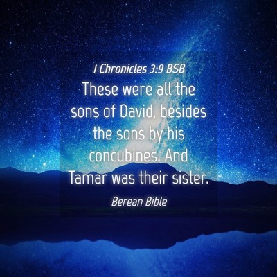 Picture 04 - 1 Chronicles 3:9 BSB - These were all the sons of David, besides the - Bible Verse Picture