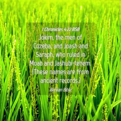 Picture 04 - 1 Chronicles 4:22 BSB - Jokim, the men of Cozeba, and Joash and Saraph, - Bible Verse Picture