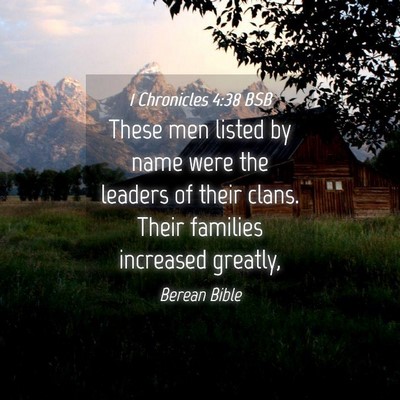 Picture 04 - 1 Chronicles 4:38 BSB - These men listed by name were the leaders of - Bible Verse Picture