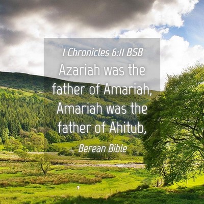 Picture 04 - 1 Chronicles 6:11 BSB - Azariah was the father of Amariah, Amariah was - Bible Verse Picture