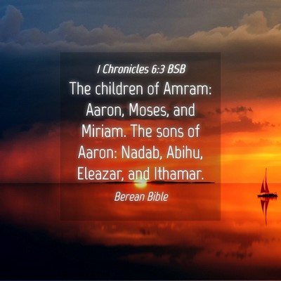 Picture 04 - 1 Chronicles 6:3 BSB - The children of Amram: Aaron, Moses, and Miriam. - Bible Verse Picture