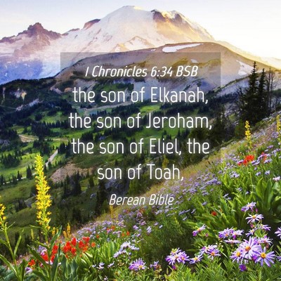 Picture 04 - 1 Chronicles 6:34 BSB - the son of Elkanah, the son of Jeroham, the son - Bible Verse Picture