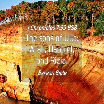 Picture 04 - 1 Chronicles 7:39 BSB - The sons of Ulla: Arah, Hanniel, and - Bible Verse Picture