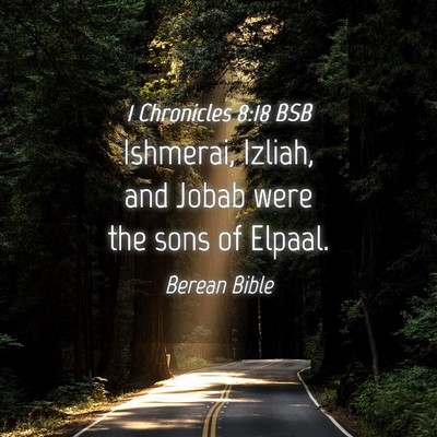 Picture 04 - 1 Chronicles 8:18 BSB - Ishmerai, Izliah, and Jobab were the sons of - Bible Verse Picture