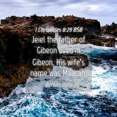 Picture 04 - 1 Chronicles 8:29 BSB - Jeiel the father of Gibeon lived in Gibeon. His - Bible Verse Picture