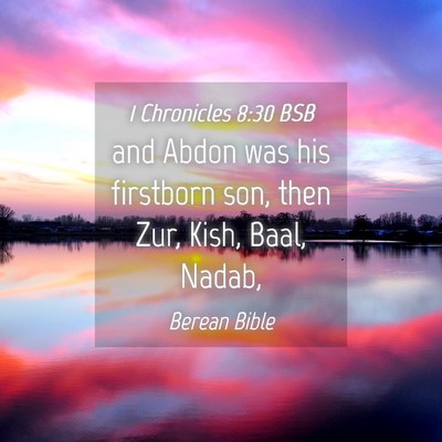 Picture 04 - 1 Chronicles 8:30 BSB - and Abdon was his firstborn son, then Zur, Kish, - Bible Verse Picture