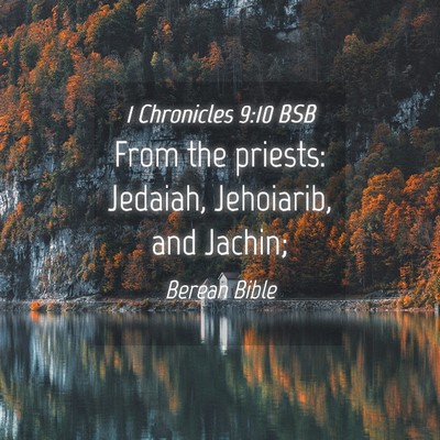 Picture 04 - 1 Chronicles 9:10 BSB - From the priests: Jedaiah, Jehoiarib, and - Bible Verse Picture