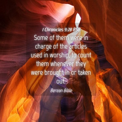 Picture 04 - 1 Chronicles 9:28 BSB - Some of them were in charge of the articles used - Bible Verse Picture