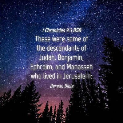 Picture 04 - 1 Chronicles 9:3 BSB - These were some of the descendants of Judah, - Bible Verse Picture