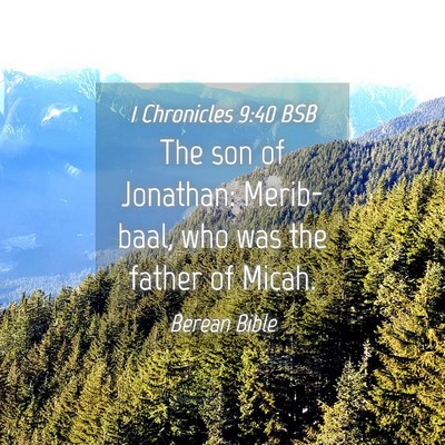 Picture 04 - 1 Chronicles 9:40 BSB - The son of Jonathan: Merib-baal, who was the - Bible Verse Picture