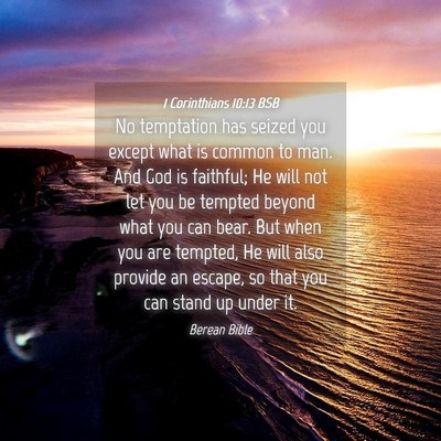 Picture 04 - 1 Corinthians 10:13 BSB - No temptation has seized you except what is - Bible Verse Picture