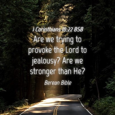 Picture 04 - 1 Corinthians 10:22 BSB - Are we trying to provoke the Lord to jealousy? - Bible Verse Picture