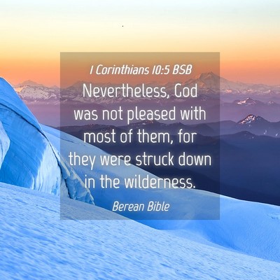 Picture 04 - 1 Corinthians 10:5 BSB - Nevertheless, God was not pleased with most of - Bible Verse Picture