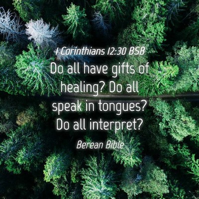 Picture 04 - 1 Corinthians 12:30 BSB - Do all have gifts of healing? Do all speak in - Bible Verse Picture
