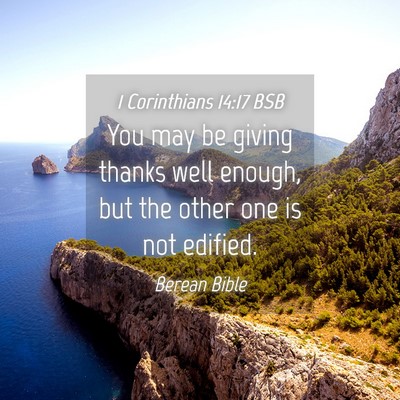Picture 04 - 1 Corinthians 14:17 BSB - You may be giving thanks well enough, but the - Bible Verse Picture