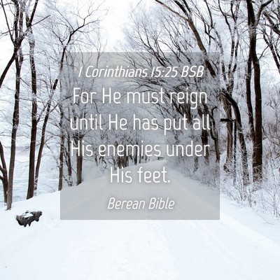 Picture 04 - 1 Corinthians 15:25 BSB - For He must reign until He has put all His - Bible Verse Picture