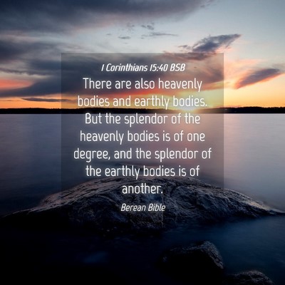Picture 04 - 1 Corinthians 15:40 BSB - There are also heavenly bodies and earthly - Bible Verse Picture