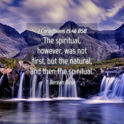 Picture 04 - 1 Corinthians 15:46 BSB - The spiritual, however, was not first, but the - Bible Verse Picture