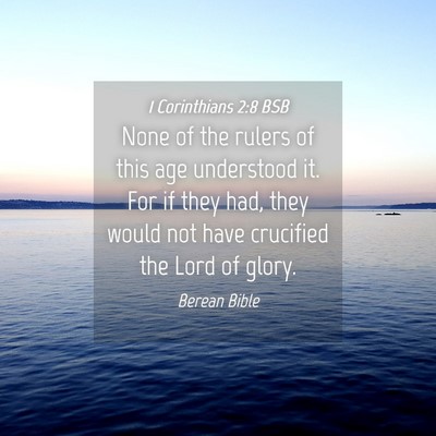 Picture 04 - 1 Corinthians 2:8 BSB - None of the rulers of this age understood it. For - Bible Verse Picture