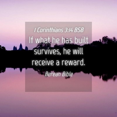 Picture 04 - 1 Corinthians 3:14 BSB - If what he has built survives, he will receive a - Bible Verse Picture